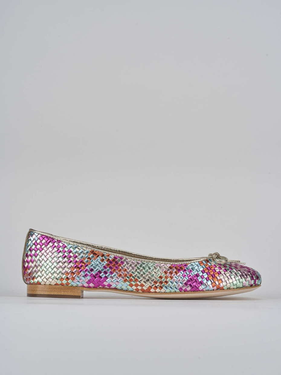 Bailarinas tacón 1 cm multicolor cuero