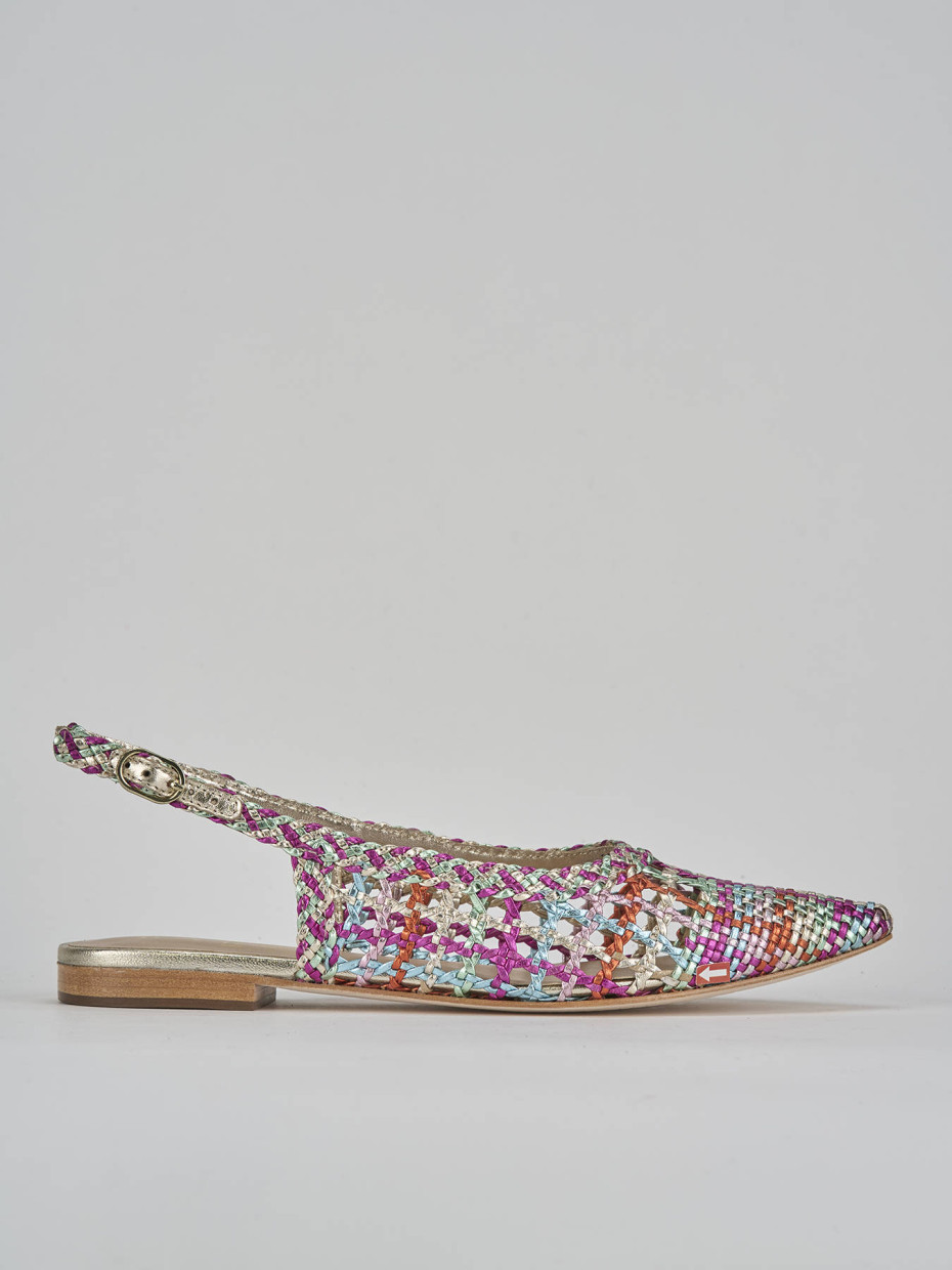 Bailarinas tacón 6 cm multicolor cuero