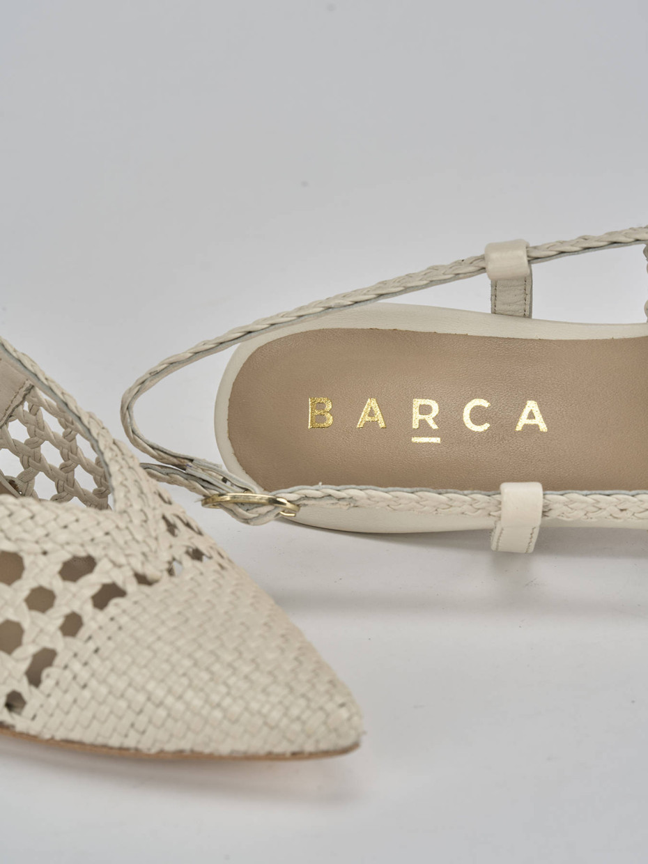Slingback tacco 5cm pelle bianco