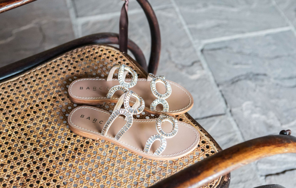 Slippers heel 1 cm white leather