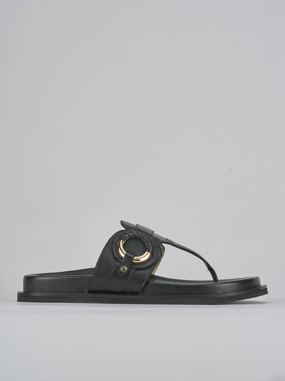 Mules negro cuero