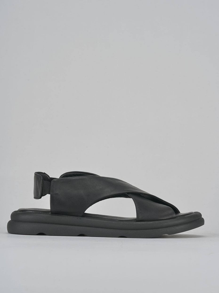 Wedge heels heel 3 cm black leather