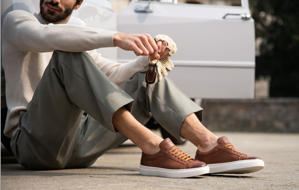 Sneakers pelle marrone