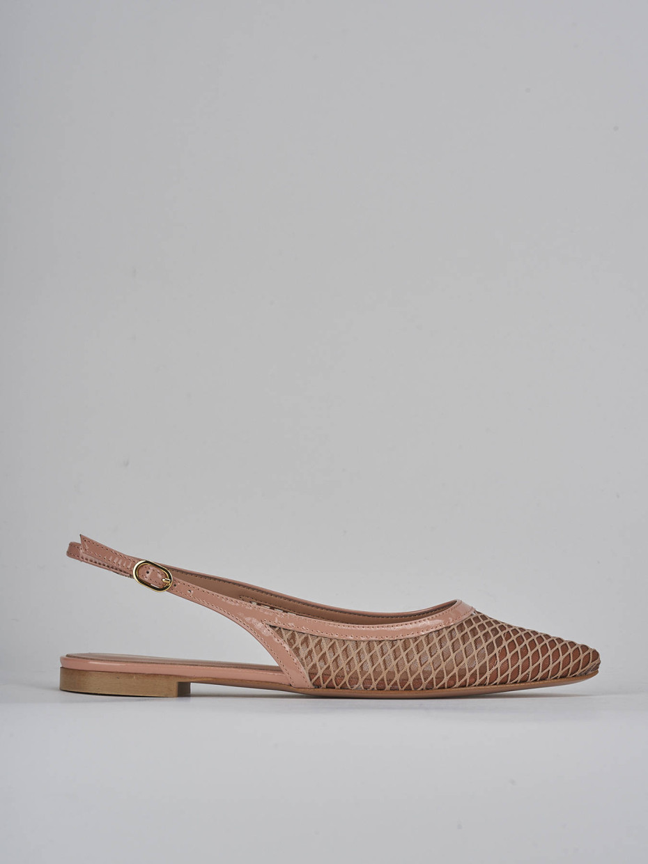 Bailarinas tacón 1 cm rosa cuero