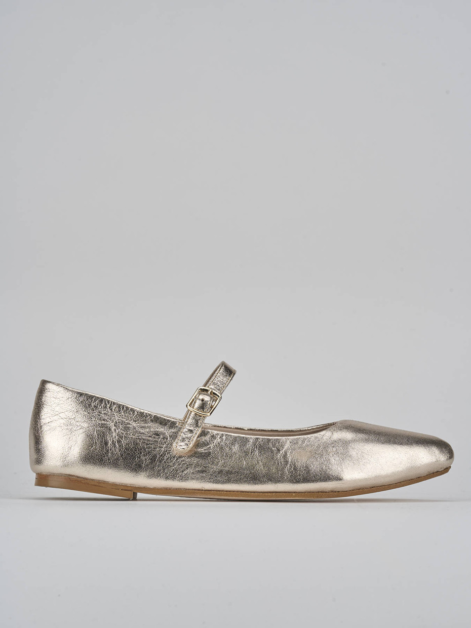Bailarinas tacón 1 cm oro laminado