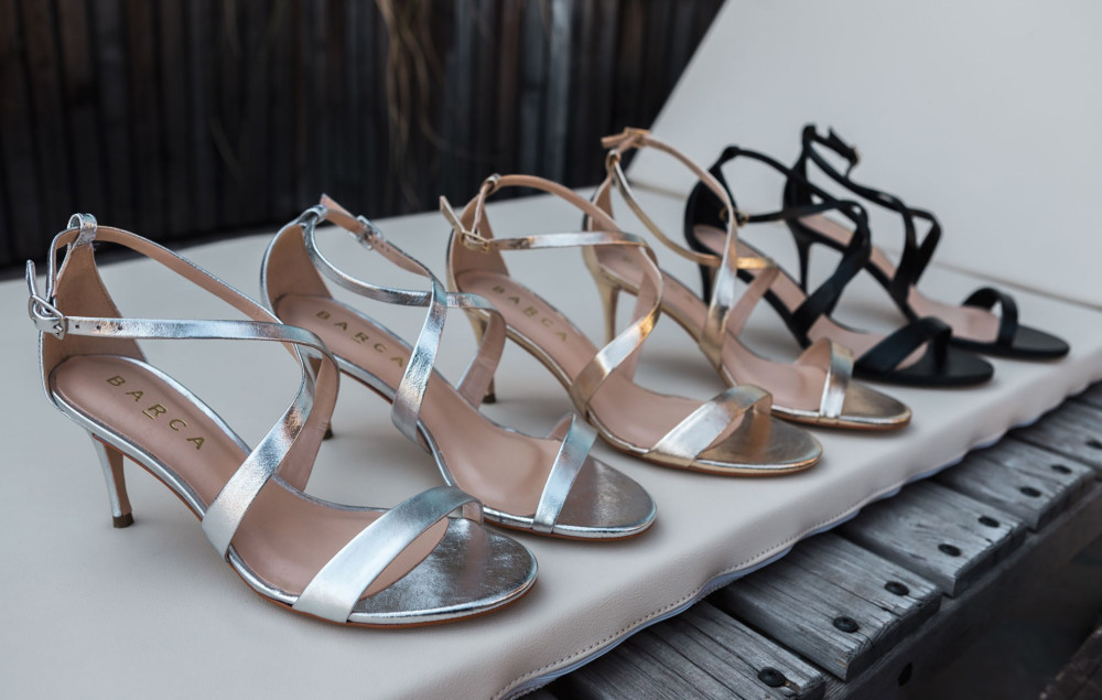 Sandalias de tacón alto tacón 7 cm negro cuero