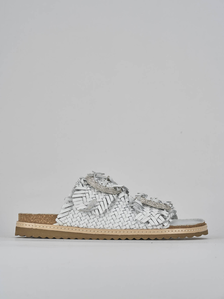 Mules blanco cuero