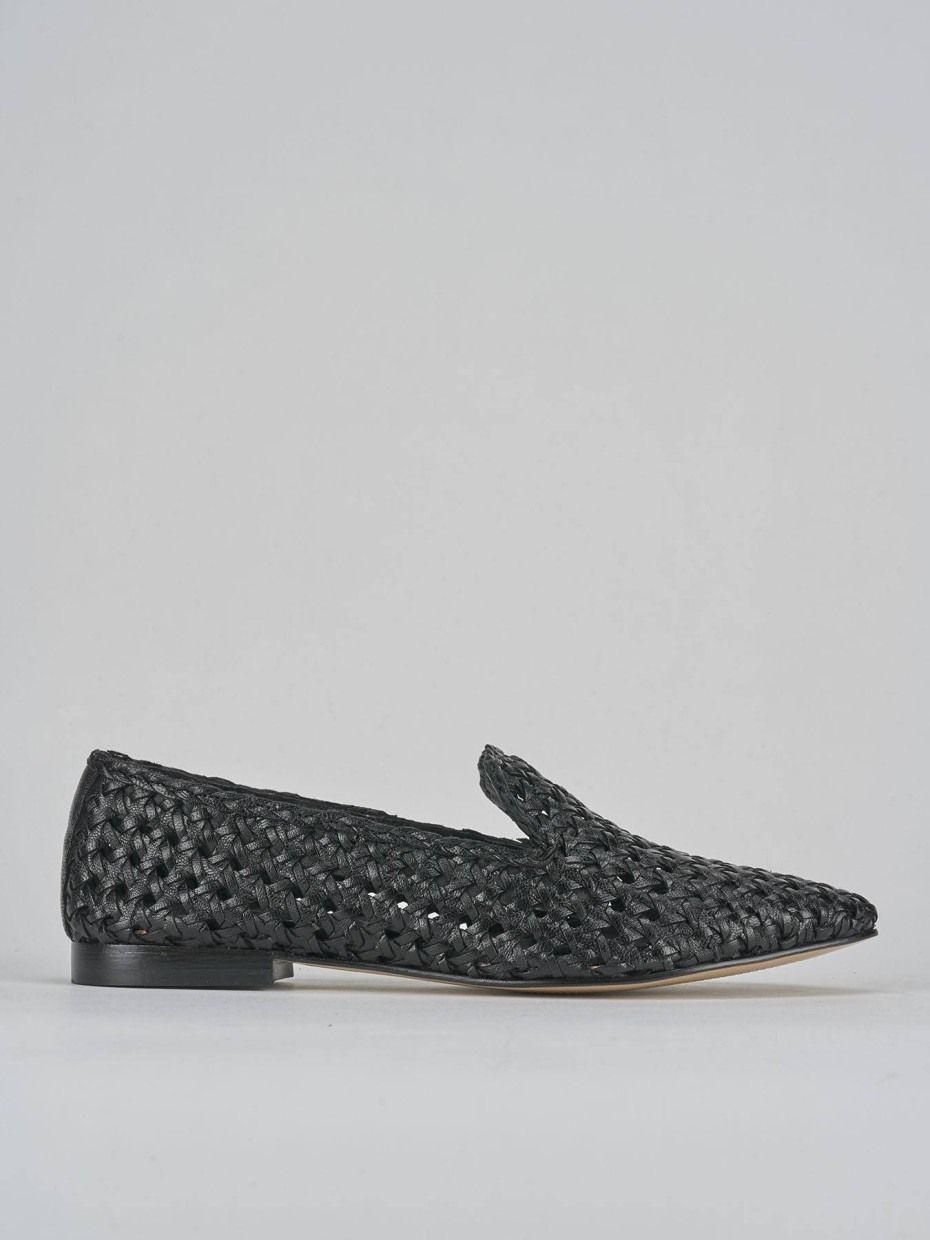 Bailarinas tacón 1 cm negro cuero