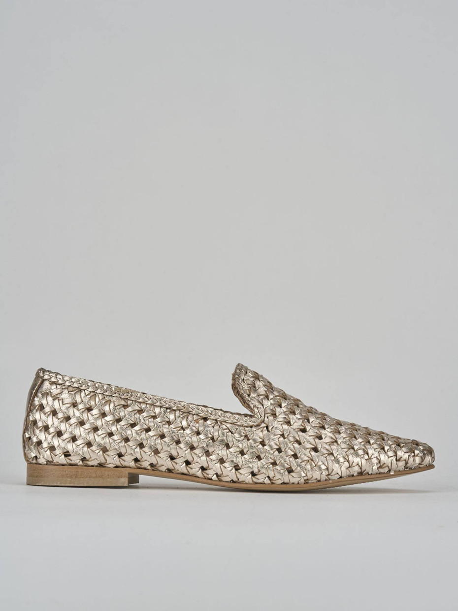 Bailarinas tacón 1 cm oro cuero