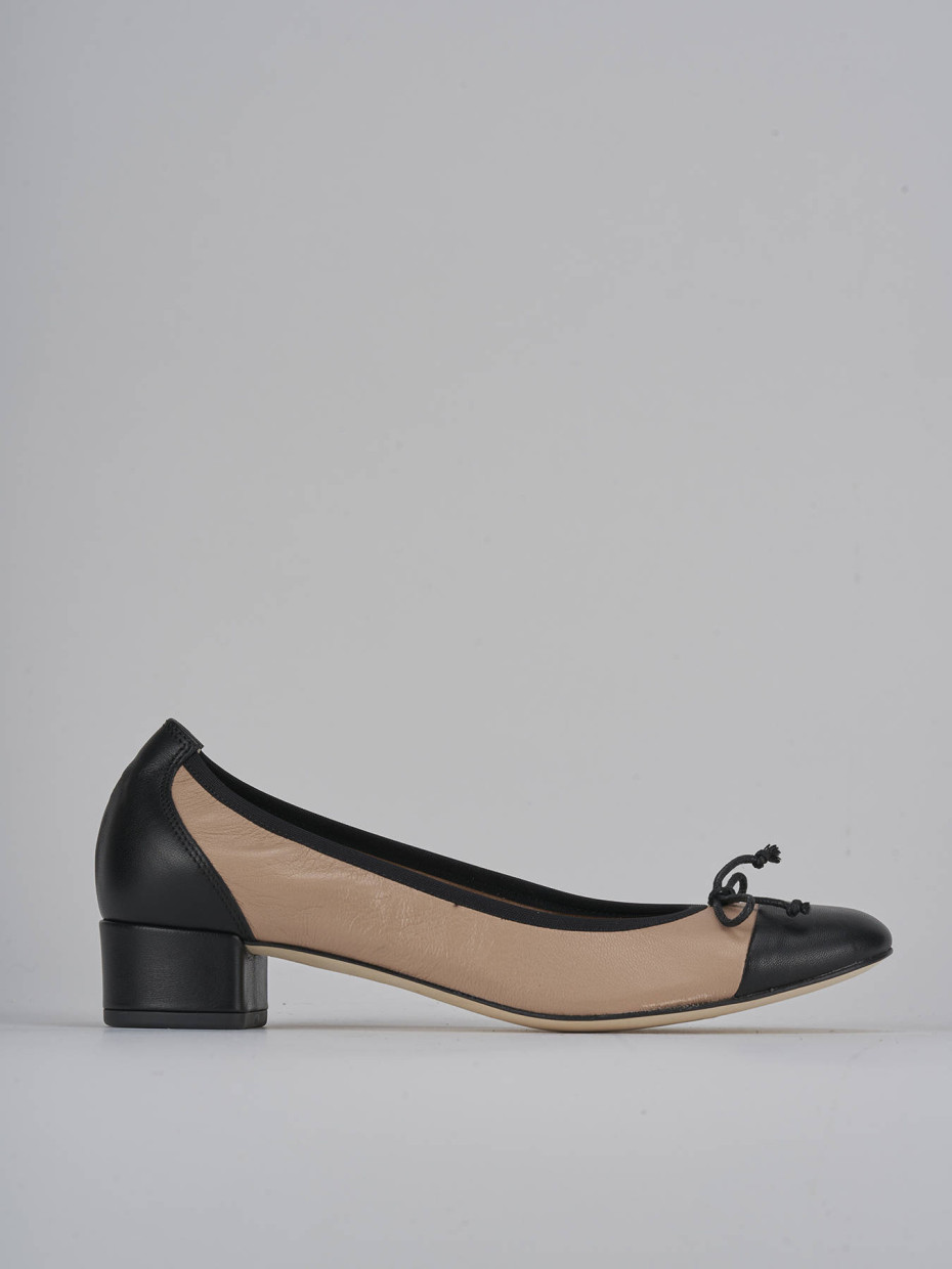 Bailarinas tacón 4 cm rosa cuero