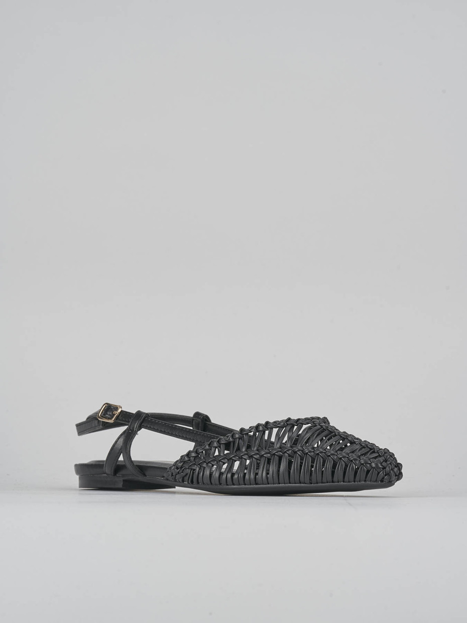 Bailarinas tacón 1 cm negro cuero