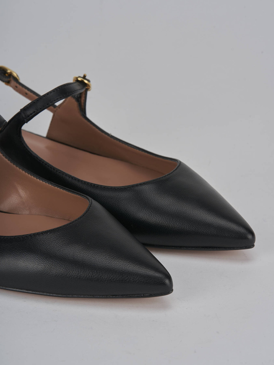 Bailarinas tacón 1 cm negro cuero