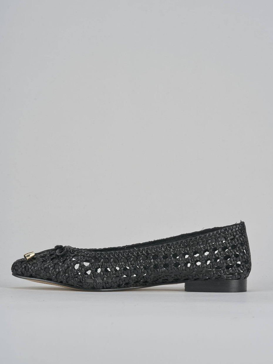 Bailarinas tacón 1 cm negro cuero