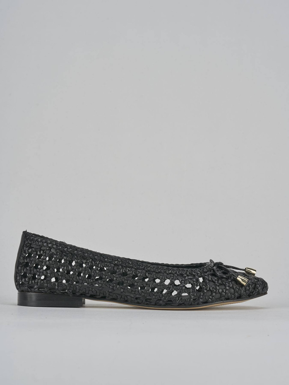 Bailarinas tacón 1 cm negro cuero
