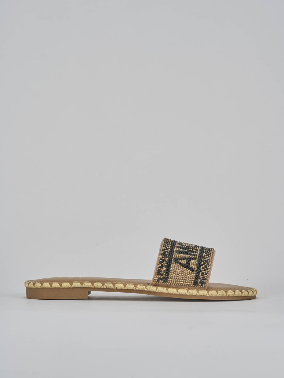 Mules tacón 1 cm negro cuero