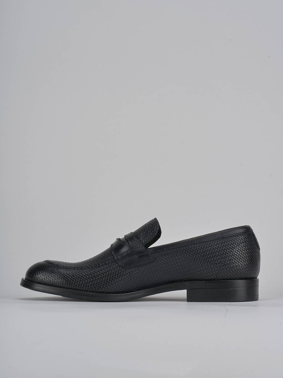 Mocasines azul cuero