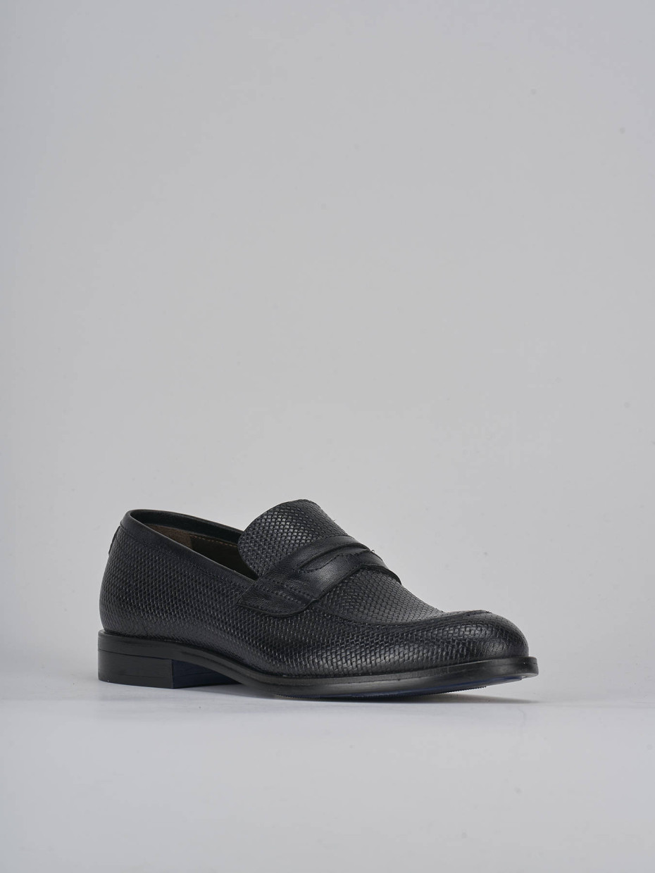 Mocasines azul cuero