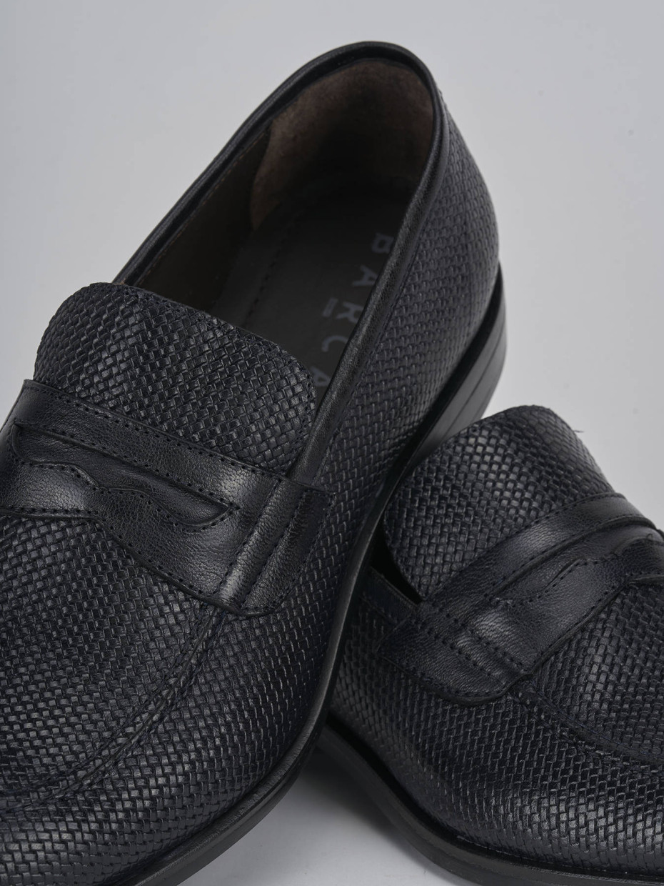 Mocasines azul cuero