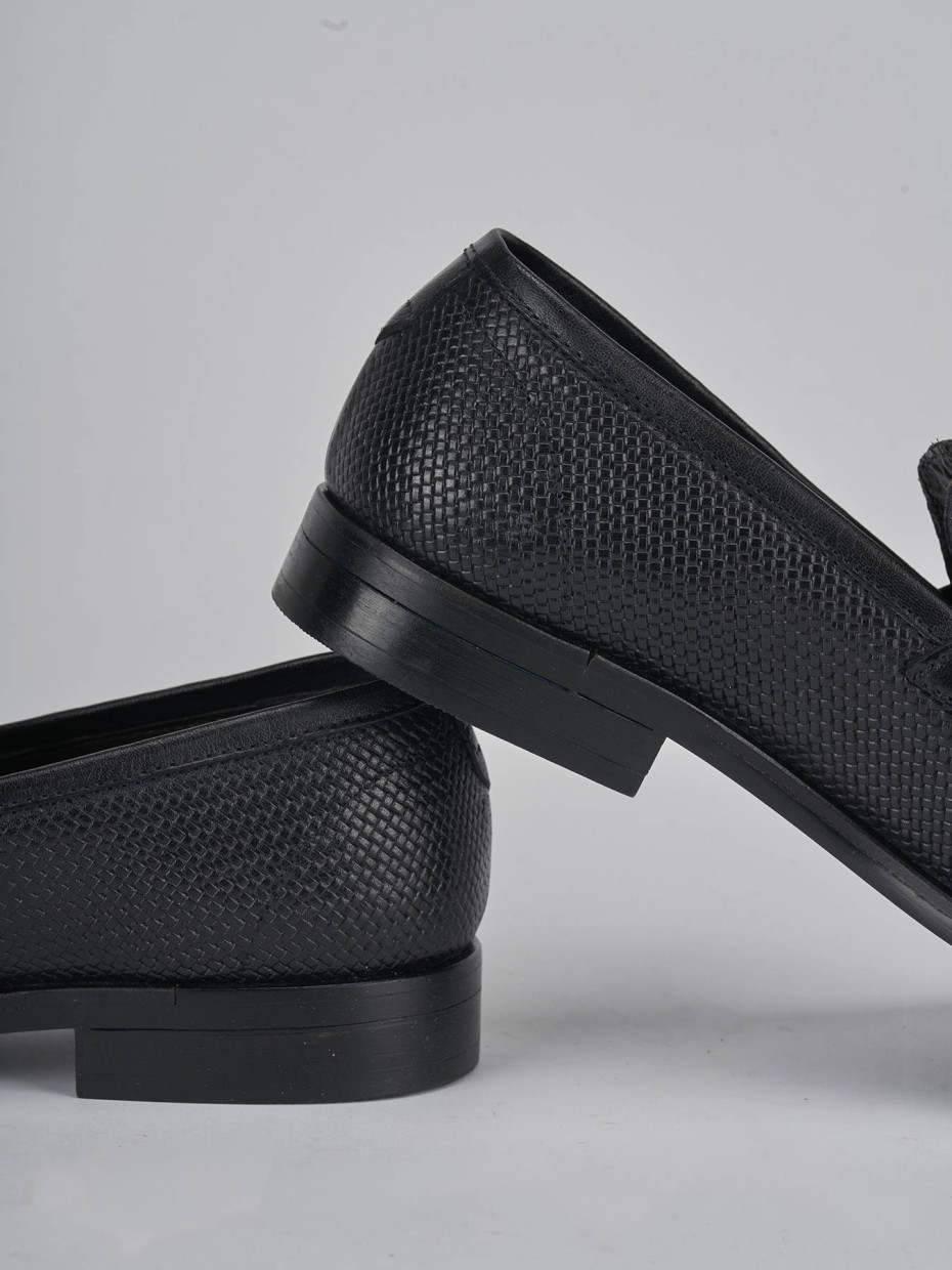 Mocasines azul cuero