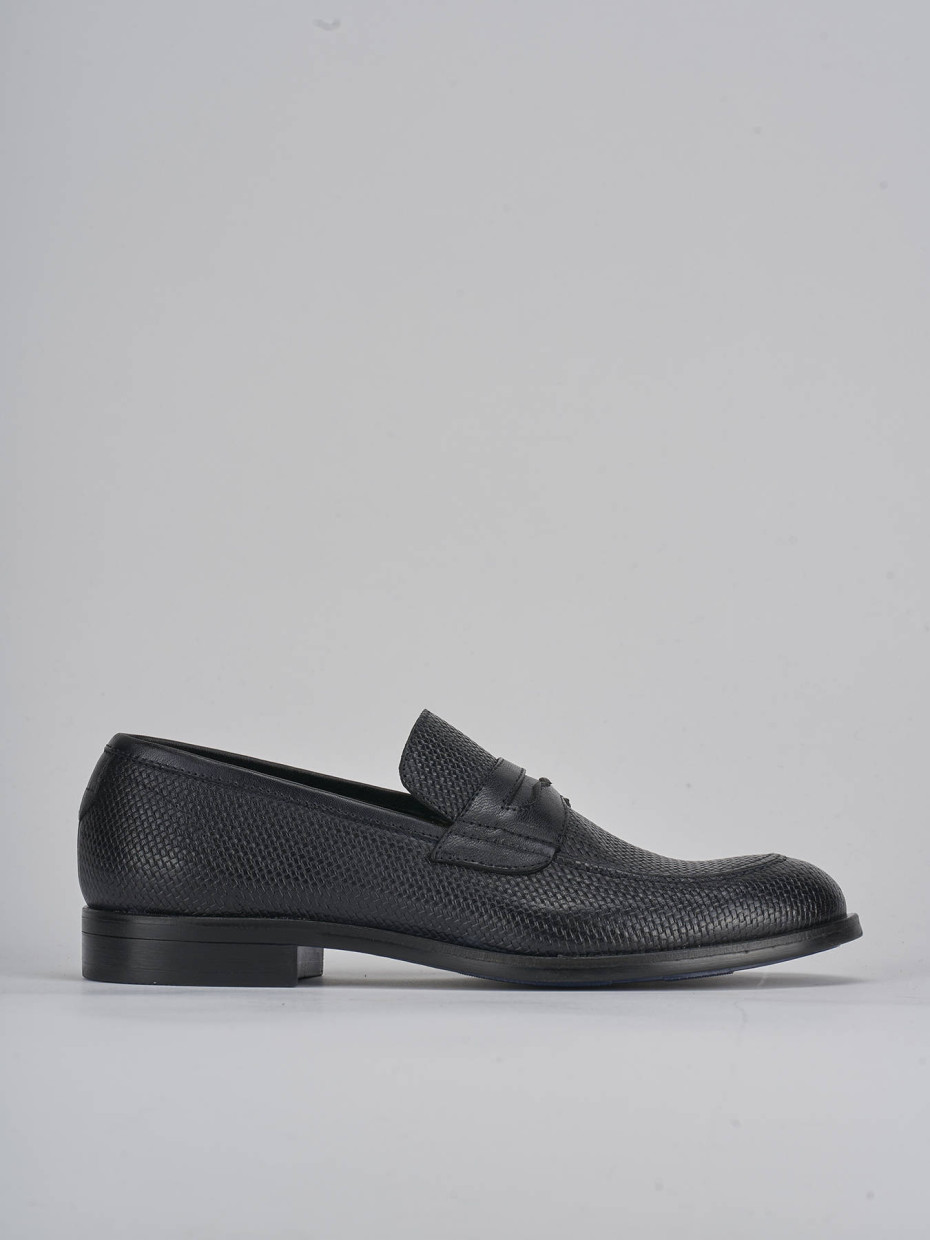 Mocasines azul cuero