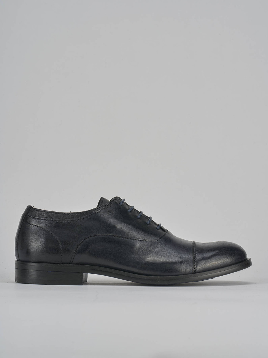 Lace-up shoes blu leather