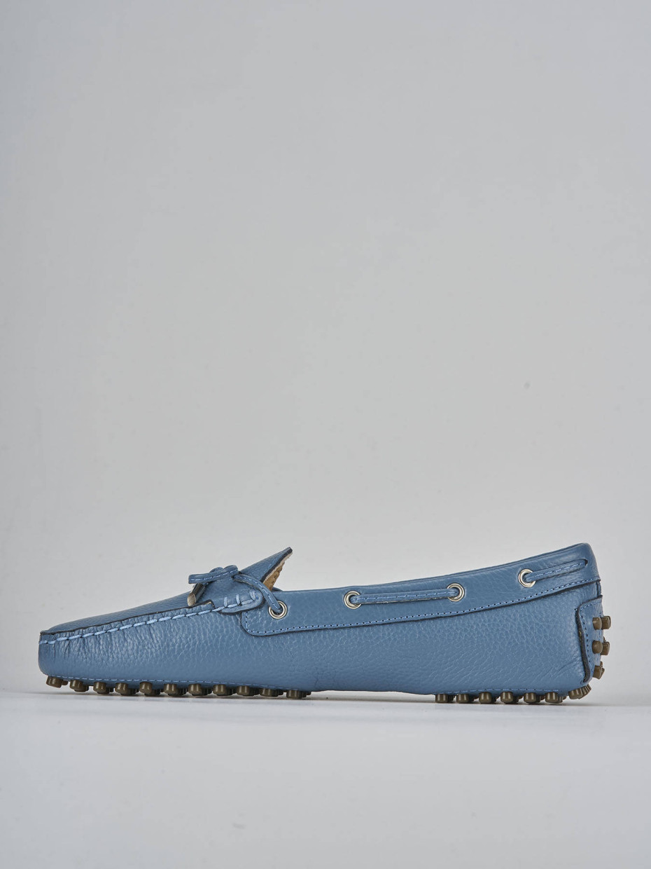 Mocasines tacón 1 cm jeans cuero