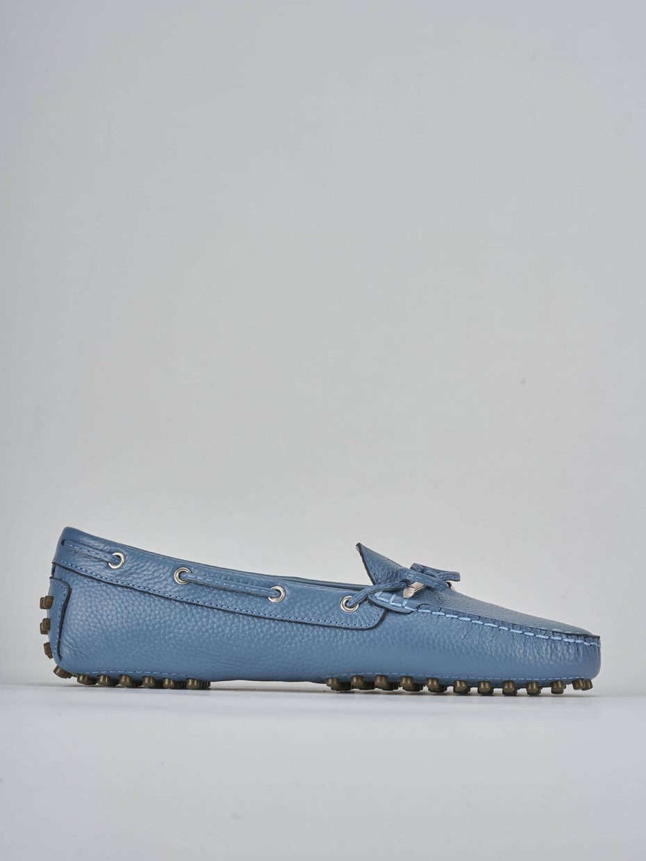 Mocasines tacón 1 cm jeans cuero