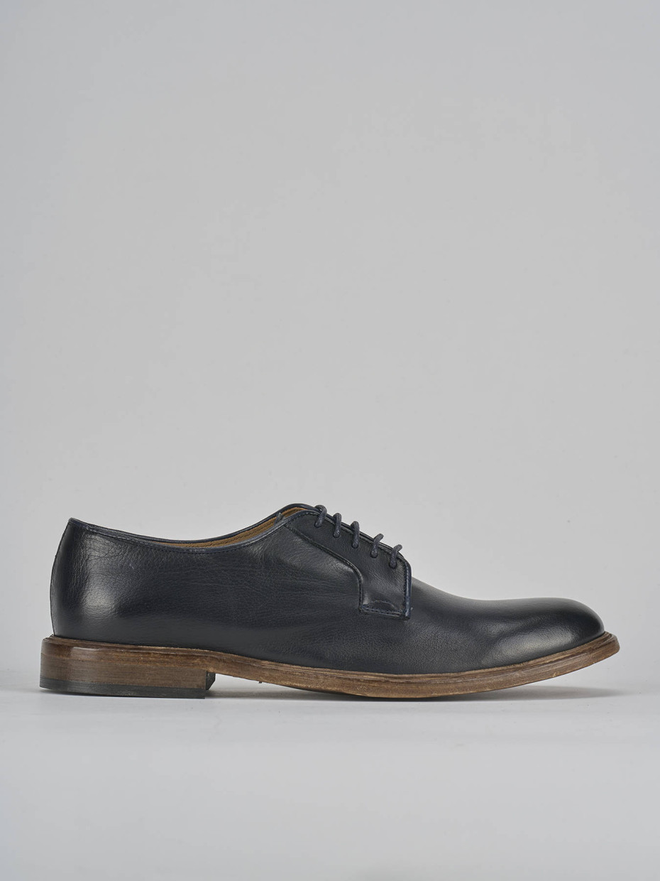 Lace-up shoes blu leather