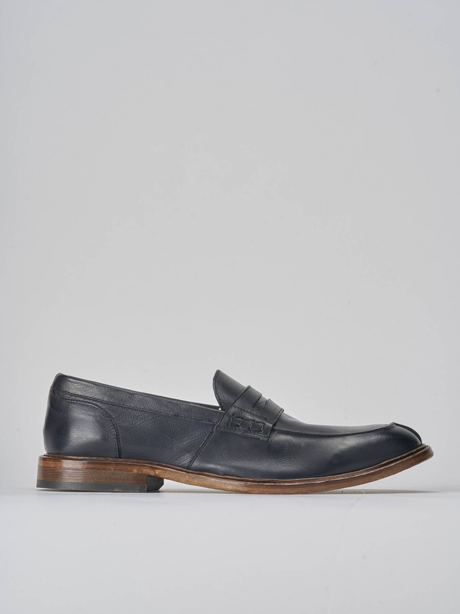Mocasines azul cuero
