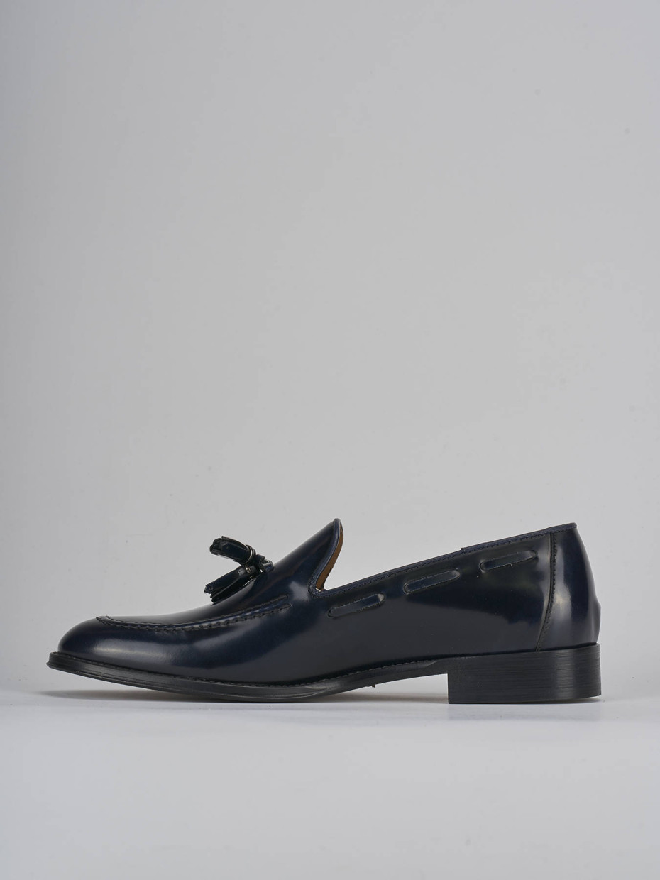 Mocasines azul cuero