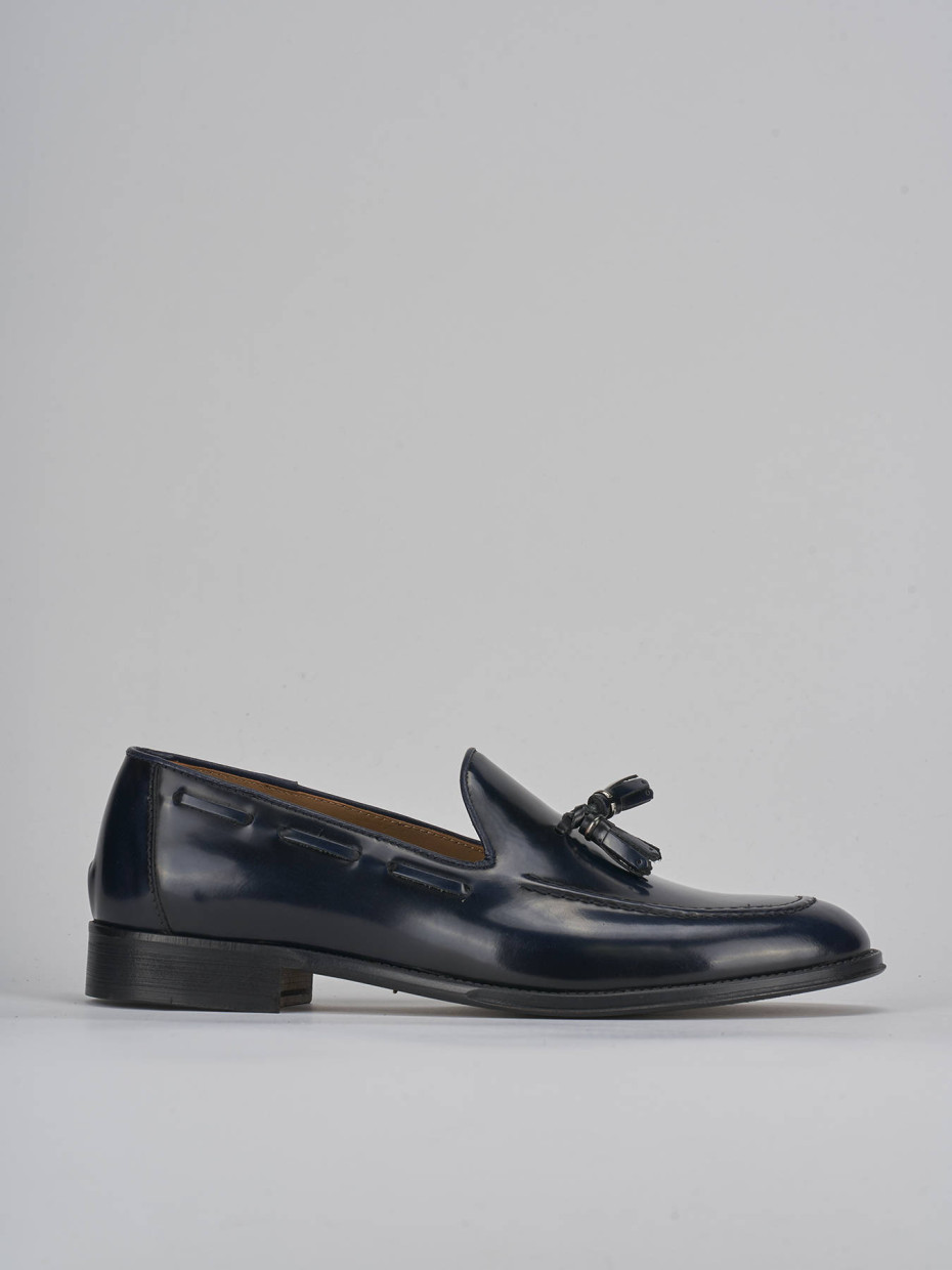 Mocasines azul cuero