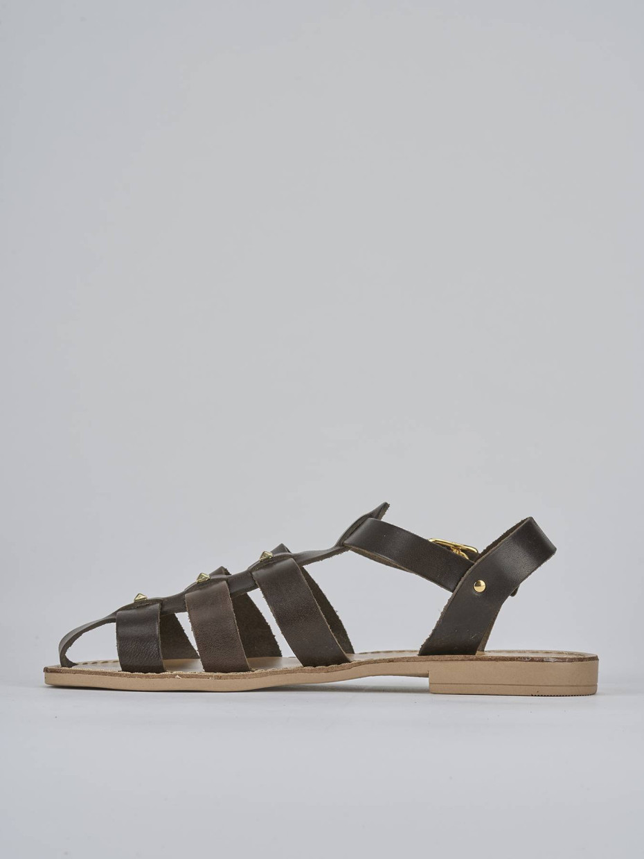 Sandalo tacco 1 cm testa pelle