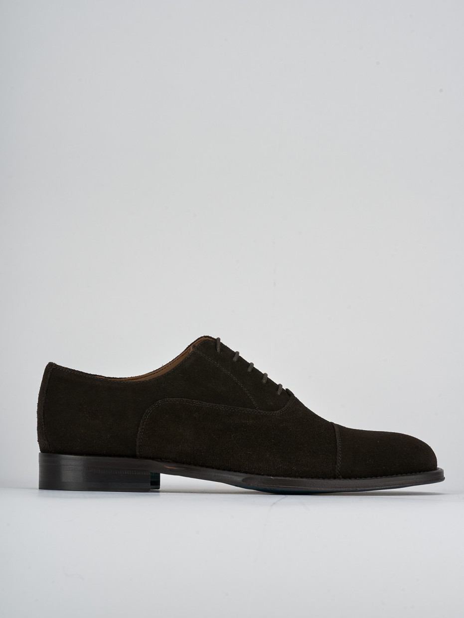 Lace-up shoes dark brown suede
