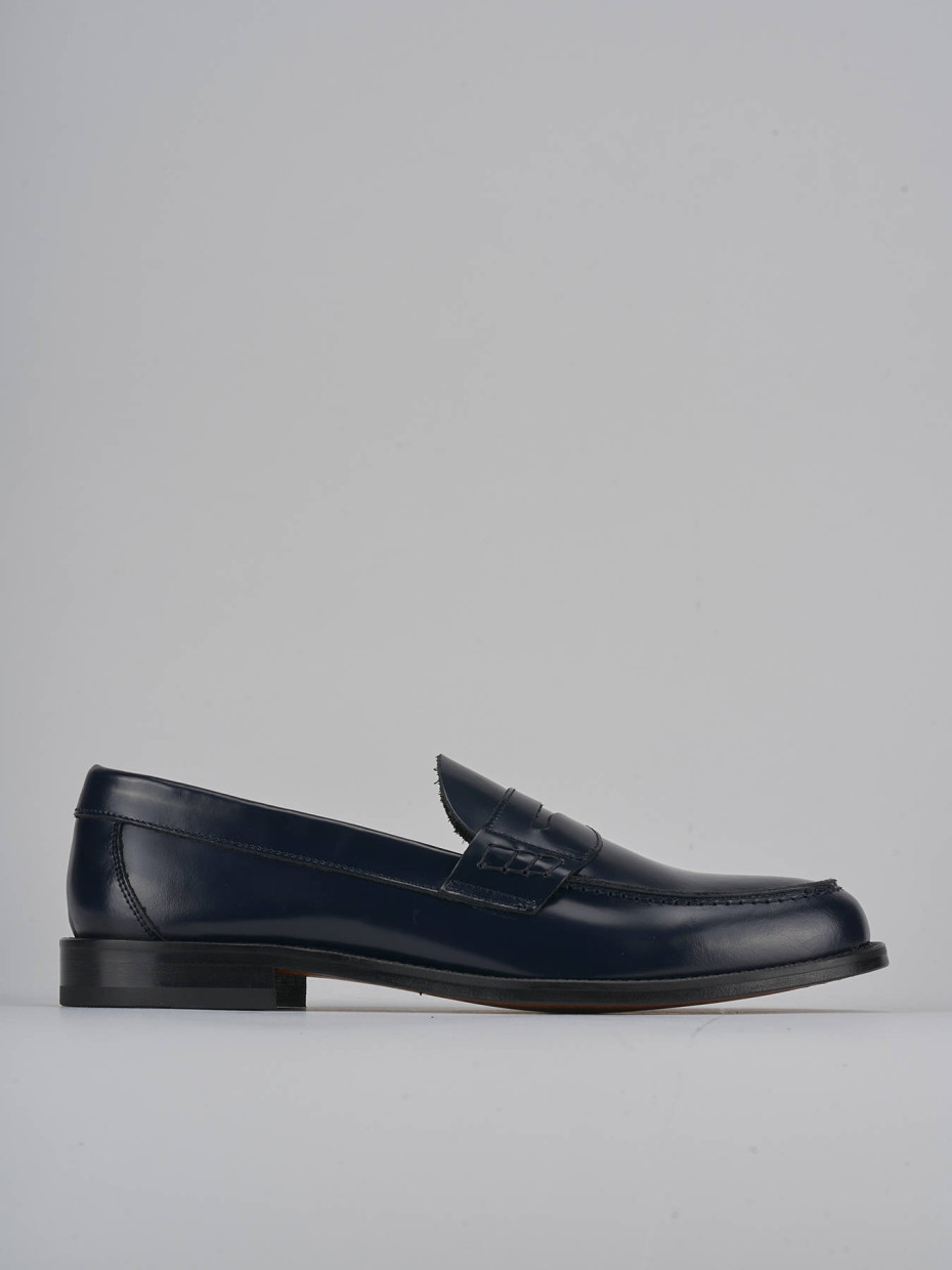 Mocasines azul cuero