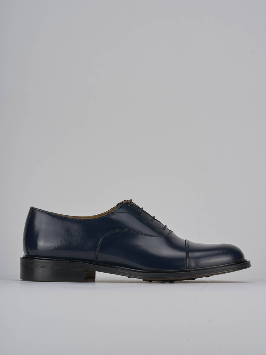 Lace-up shoes blu leather