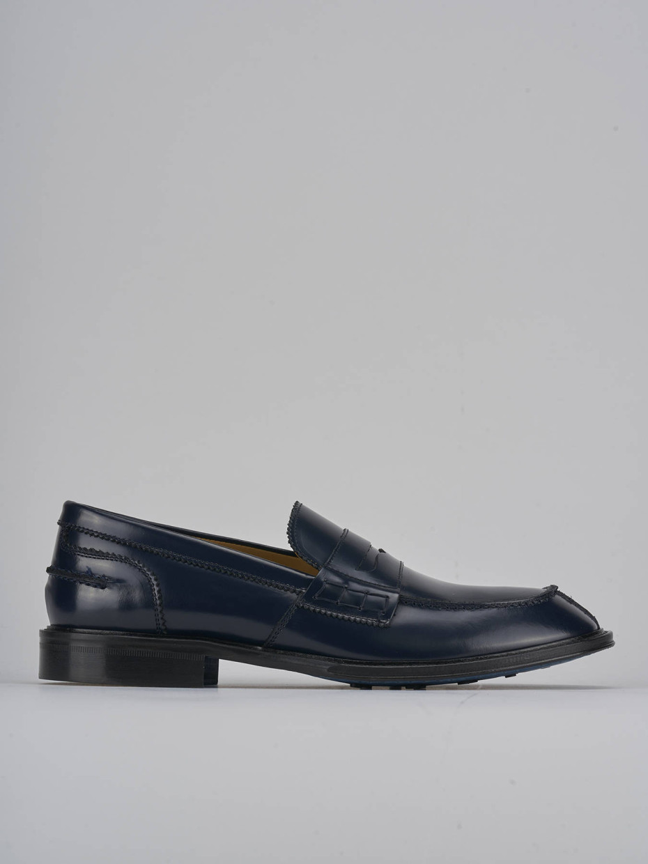 Mocasines azul cuero