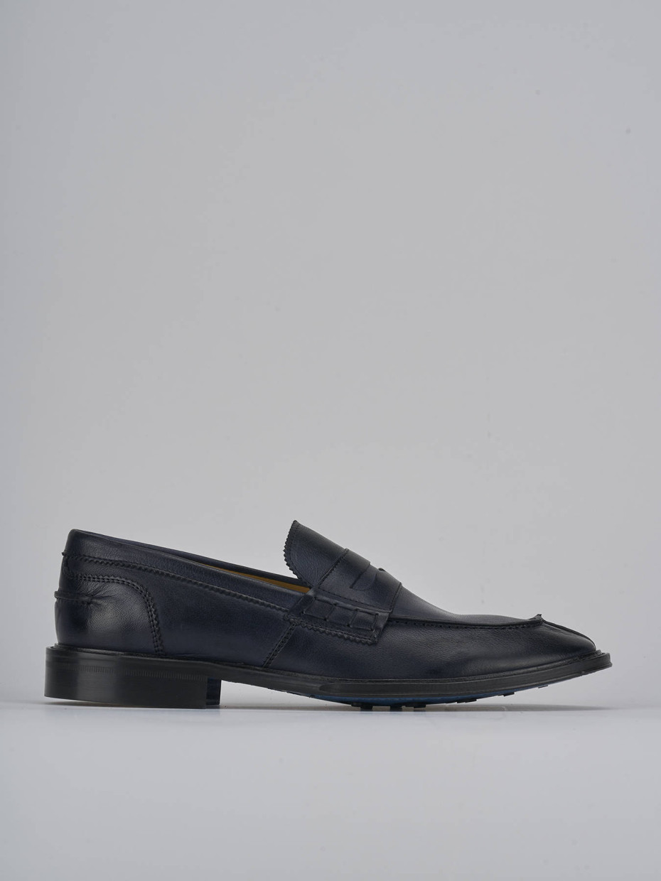 Mocasines azul cuero