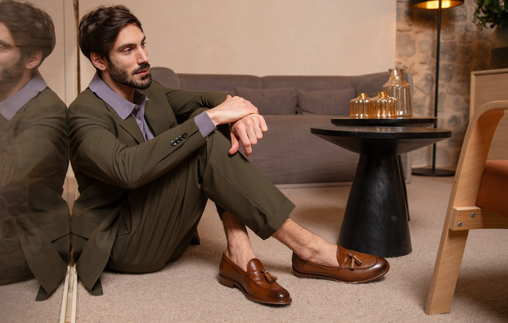 Mocasines marrón cuero