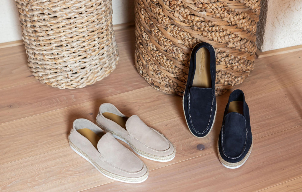 Mocasines azul ante