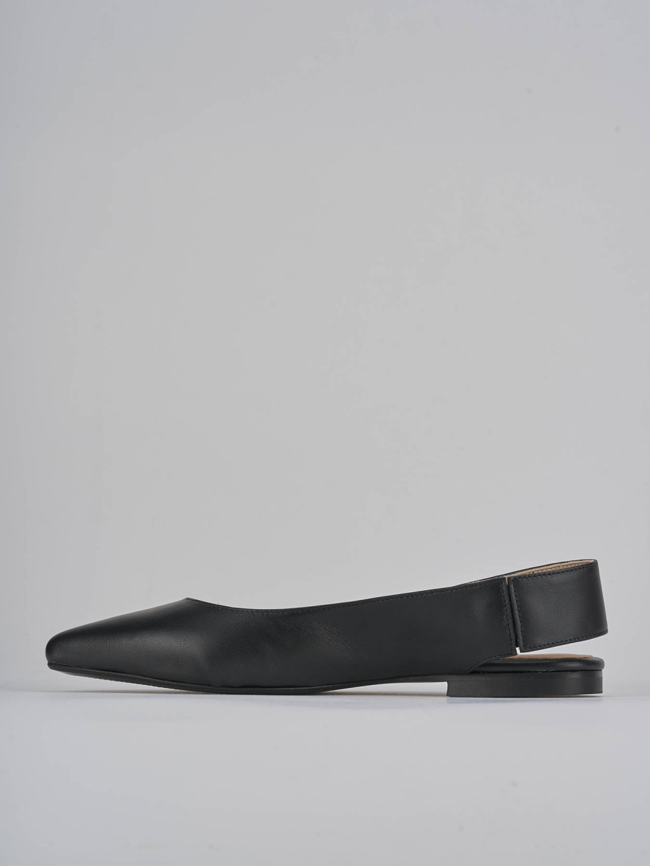 Bailarinas tacón 1 cm negro cuero