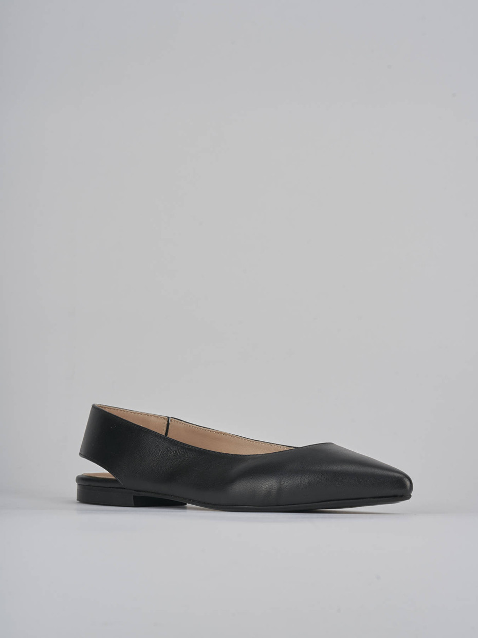 Bailarinas tacón 1 cm negro cuero