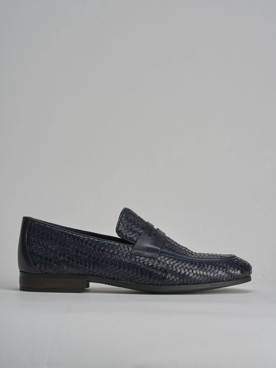 Mocasines azul cuero