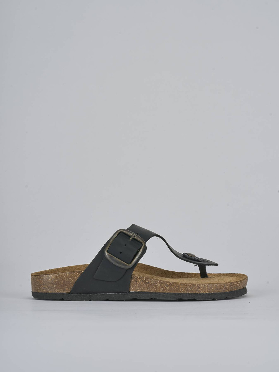 Mules tacón 1 cm negro nobuk