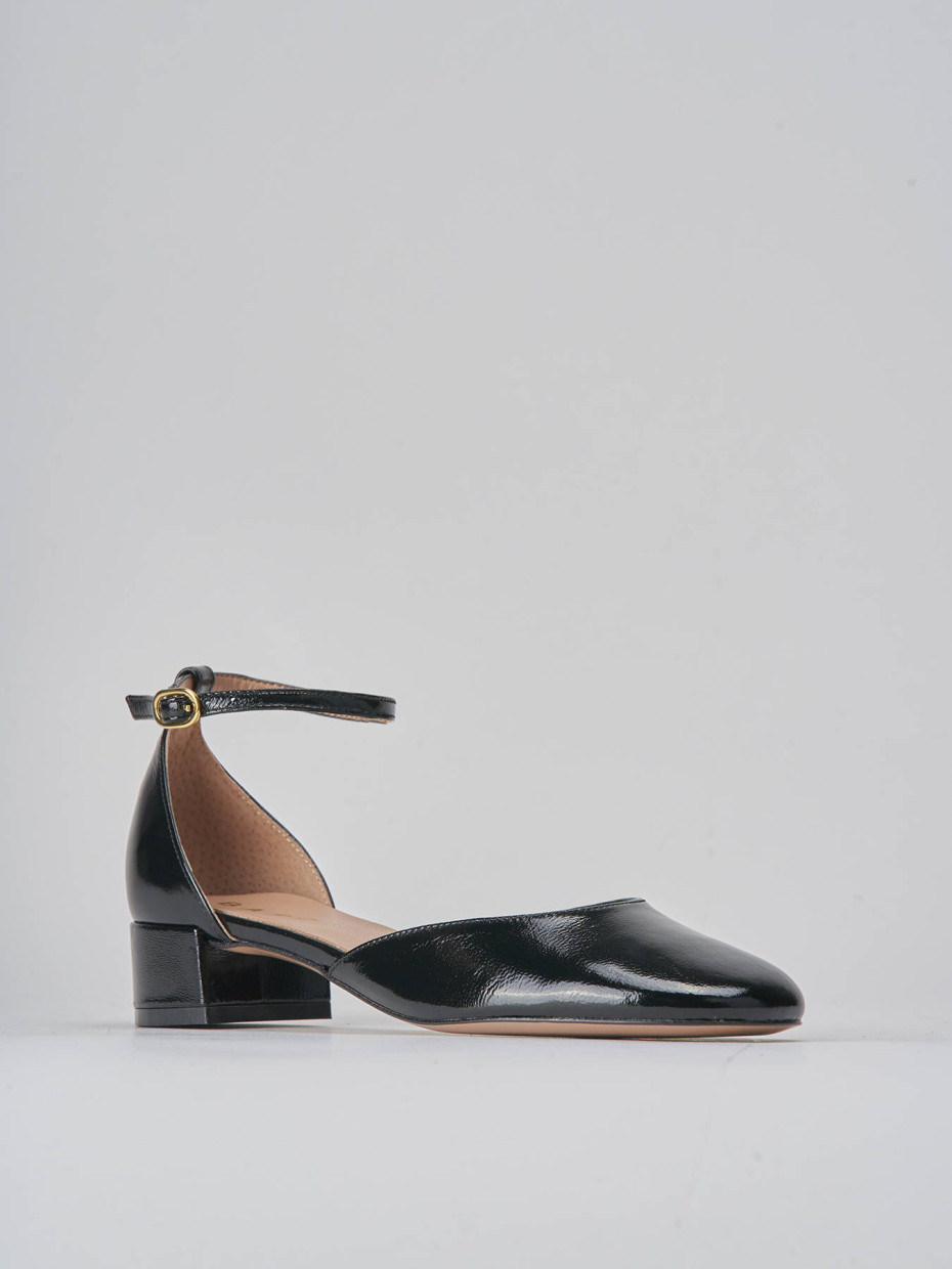 Zapatos de salón tacón 3 cm negro charol