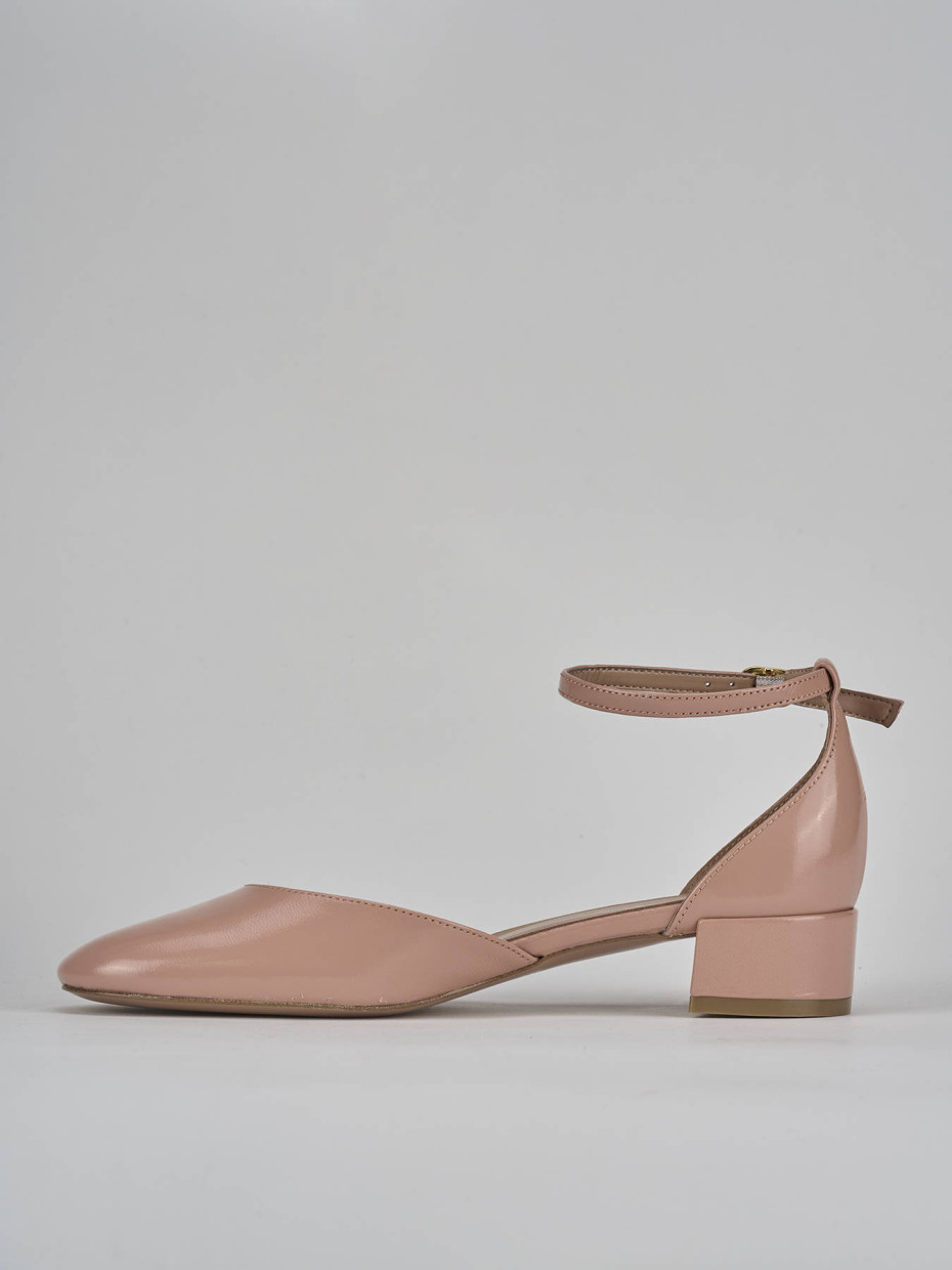 Zapatos de salón tacón 3 cm rosa charol