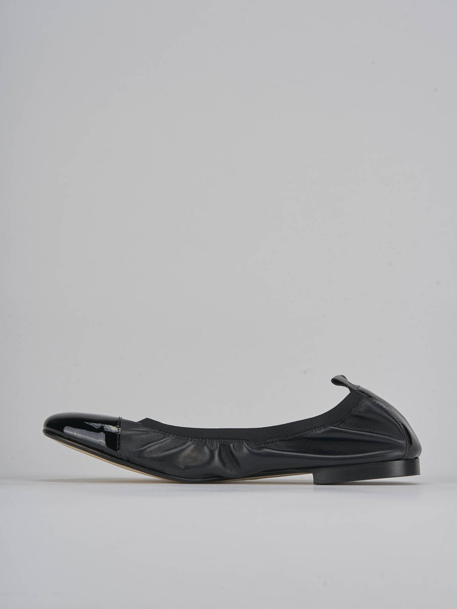 Bailarinas tacón 1 cm negro cuero
