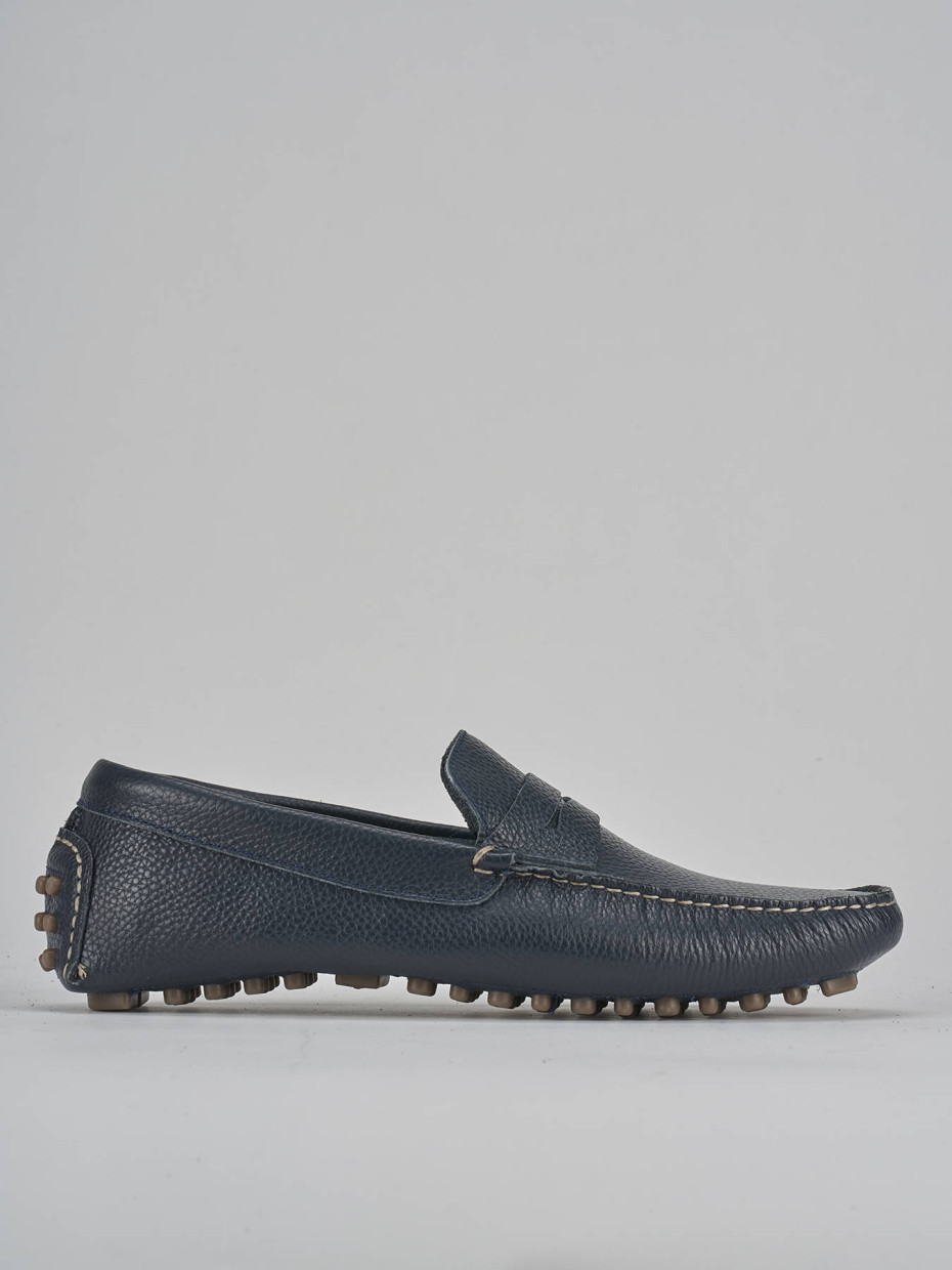 Mocasines azul cuero