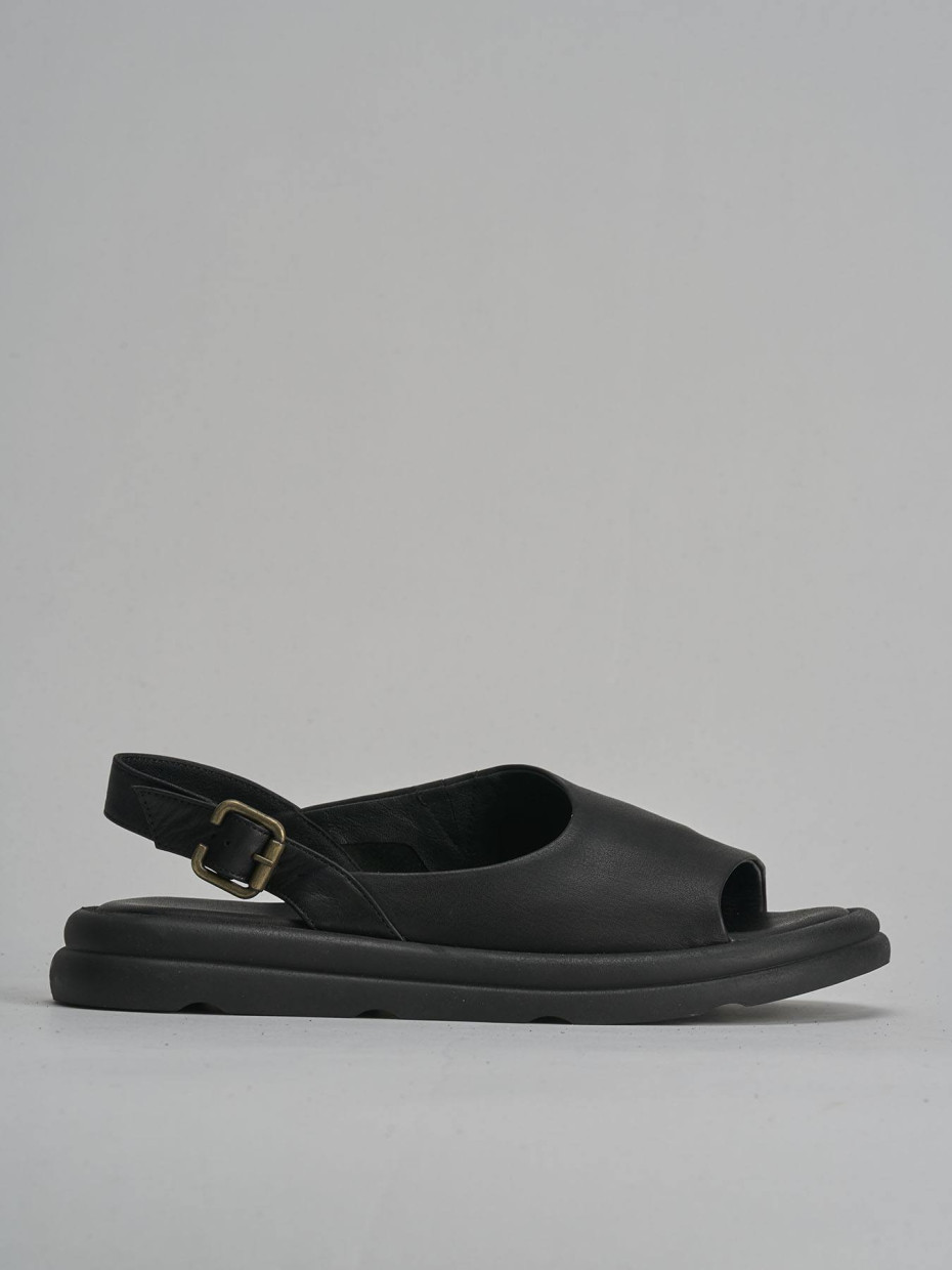 Wedge heels heel 3 cm black leather