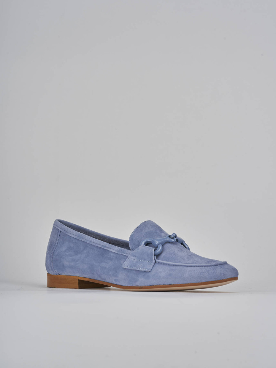 Mocasines tacón 1 cm jeans ante