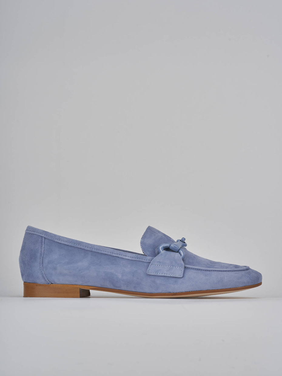 Mocasines tacón 1 cm jeans ante